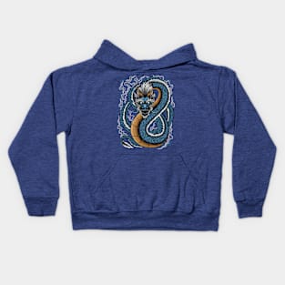 Japanese Moon Dragon Kids Hoodie